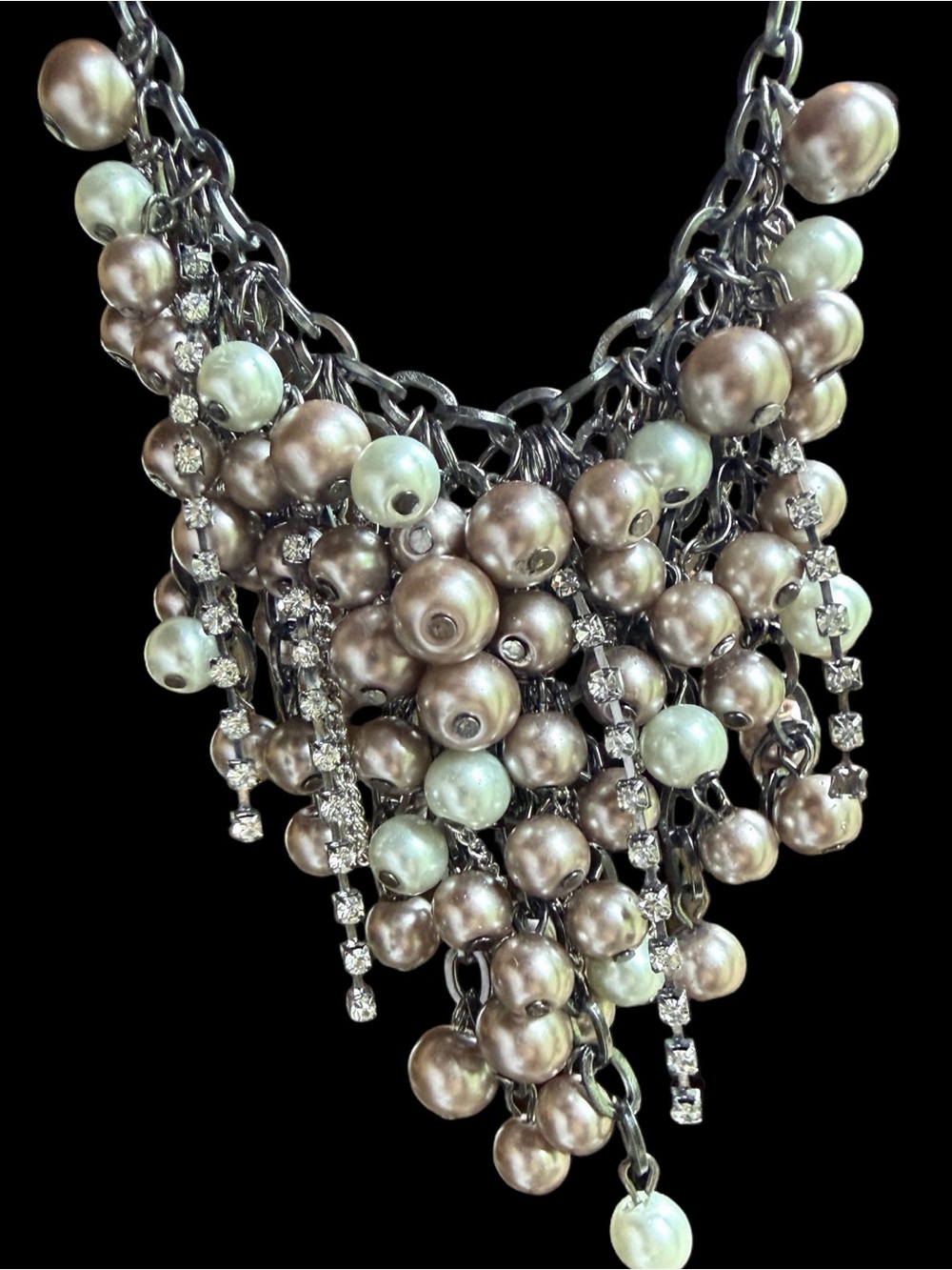 Vera Wang Pearl Cluster Statement Necklace